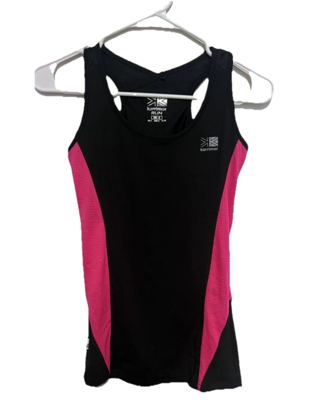 KARRIMOR Run Athletic Tank Top Women’s US 4 UK 8 Small Black Pink Reflective